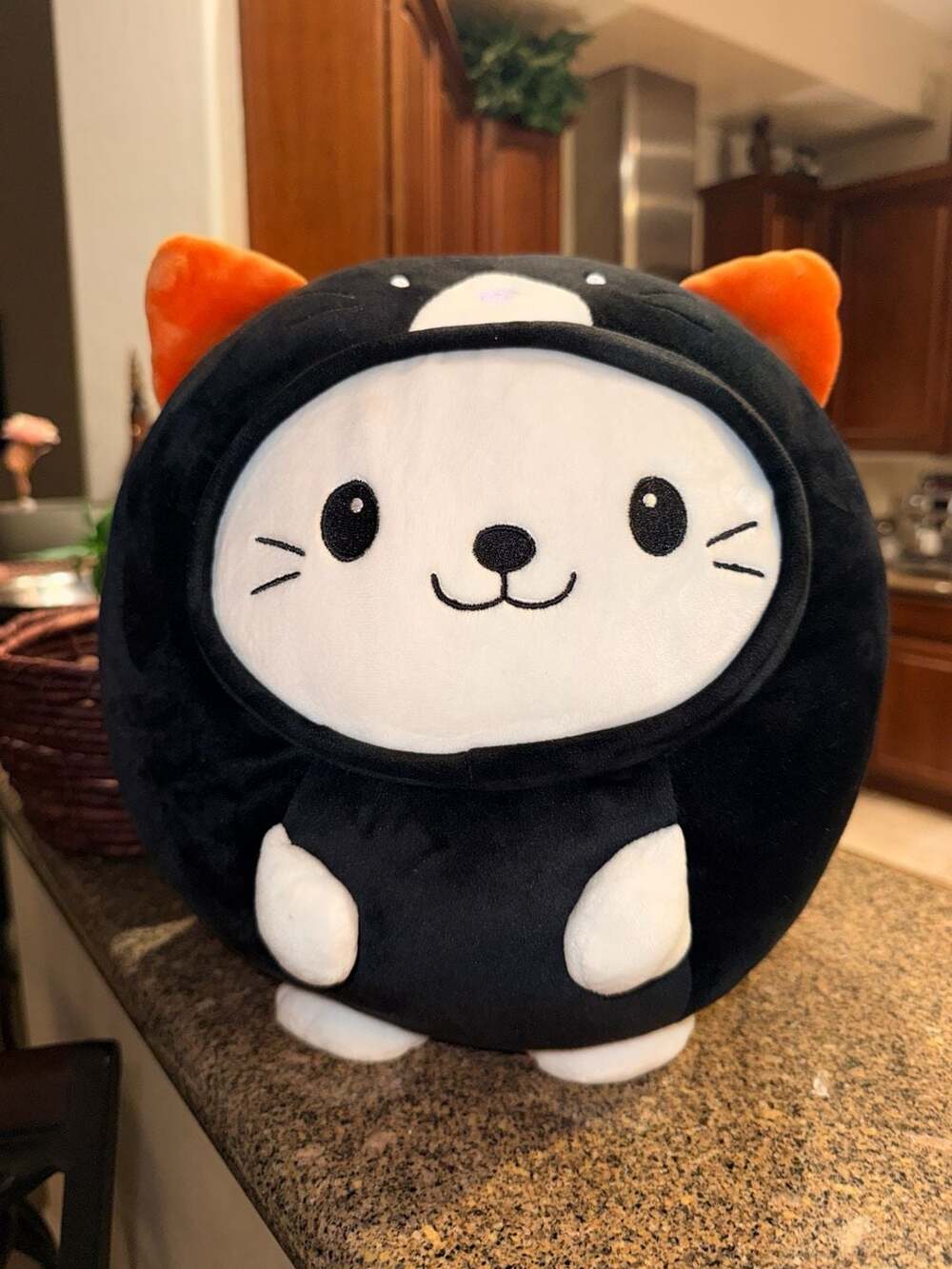 Smoochy Pals Halloween Black & White Cat Plush Toy 12” inch